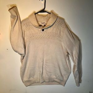 Dockers Shawl CollarSweater. 100% Cotton. Ivory,XL. Unizex ( I opine). Play/ Pro